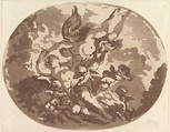 Venus and Cupid, Jean Claude Richard, Abbé de Saint-Non  French, Aquatint in brown ink