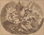 Venus and Cupid, Jean Claude Richard, Abbé de Saint-Non  French, Aquatint in brown ink