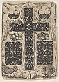 Latin Cross with Birds and Smaller Motifs, Jacques Hurtu  French, Blackwork and engraving