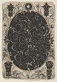 Oval Case Decorated  with Schweifwerk in Two Variants, Surrounded by Smaller Motifs, Flowers and Two Birds Below, Jacques Hurtu  French, Blackwork and engraving