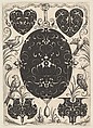 Oval Pendant Decorated  with Schweifwerk, Surrounded by Smaller Motifs and Four Birds, Jacques Hurtu  French, Blackwork and engraving