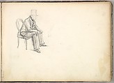 Man Seated on a Chair, Frederic, Lord Leighton British, Graphite