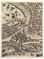 Plan of the City of Rome. Part 8 with the Castel Sant'Angelo, Antonio Tempesta (Italian, Florence 1555–1630 Rome), Etching with some engraving, undescribed state.