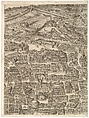 Plan of the City of Rome. Part 3 with the Santa Maria Maggiore, the Pantheon and Trajan's Column, Antonio Tempesta (Italian, Florence 1555–1630 Rome), Etching with some engraving, undescribed state.