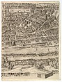 Plan of the City of Rome: sheet 9 with the Piazza Navona, the Campo di Fiore and the Sant' Onofrio, Antonio Tempesta (Italian, Florence 1555–1630 Rome), Etching with some engraving, undescribed state