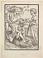 Job Tempted by a Demon; verso text from the Speculum Patientiae, Hans Baldung (called Hans Baldung Grien) German, Woodcut; first of three states