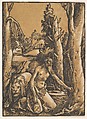 St. Jerome in the Desert, Hans Baldung (called Hans Baldung Grien)  German, Chiaroscuro woodcut; second of two states