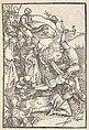 Christ Nailed to the Cross; verso: Christ Nailed to the Cross, from Speculum Passionis Domini Nostri Ihesu Christi, Hans Baldung (called Hans Baldung Grien)  German, Woodcut and letterpress