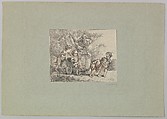 Four Children Playing with a Child's Carriage, George William Thornley French, Colored lithograph
