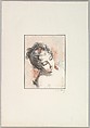 Head of a Woman Looking Downward, George William Thornley French, Colored lithograph