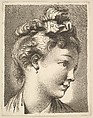 Head of a woman with her head turned to the left, from Livre de Têtes Gravées d'apres F. Boucher et Autres (Book of Heads Engraved after F. Boucher and Others), Anonymous, French, 18th century  French, Etching and engraving