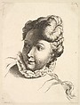 Head of a Woman Wearing a Ruff, from "Livre de Têtes Gravées d'apres F. Boucher et Autres" (Book of Heads Engraved after F. Boucher and Others), Anonymous, French, 18th century  French, Etching and engraving