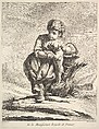 Child with a dog, holding a basket of grapes, from Premier Livre de Figures d'après les porcelaines de la Manufacture Royale de France, inventées en 1757, par Mr. Boucher (First Book of Figures after porcelains from the Manufacture Royale de France, devised in 1757, by Mr. Boucher), Pierre Etienne Falconet  French, Etching and engraving