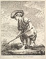 Little girl doing farm work, from "Premier Livre de Figures d'après les porcelaines de la Manufacture Royale de France, inventées en 1757, par Mr. Boucher" (First Book of Figures after porcelains from the Manufacture Royale de France, devised in 1757, by Mr. Boucher), Pierre Etienne Falconet  French, Etching and engraving