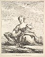 Little girl holding a garland of flowers, from Deuxième Livre de Figures d'après les porcelaines de la Manufacture Royale de France (Second Book of Figures after porcelains from the Manufacture Royale de France), Pierre François Tardieu  French, Etching and engraving