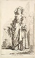 Femme de Naples, plate 2 from "Recueil de diverses fig.res étrangeres Inventées par F. Boucher P.tre du Roy et Gravées par F. Ravenet" (Collection of Various Foreign Figures, Devised by F. Boucher, Painter of the King and Engraved [etched] by F. Ravenet), Simon Francis Ravenet, the elder  French, Etching and engraving