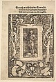 Title Border with Man in Armor in Center, Hans Baldung (called Hans Baldung Grien)  German, Woodcut