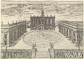 View of the Roman Capitol, from "Speculum Romanae Magnificentiae", Etienne DuPérac  French, Etching; second state of two