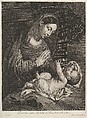La Vierge adorent l'Enfant Jesus, Jean Morin  French, Etching