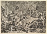 A Midnight Modern Conversation, William Hogarth British, Etching and engraving; second state of three