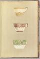 Three Designs for Decorated Cups, Alfred Henry Forrester [Alfred Crowquill]  British, Pen and ink, watercolor