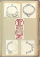 Designs for Four Mirrors and a Two Handled Vase, Alfred Henry Forrester [Alfred Crowquill]  British, Pen and ink, watercolor and gouache (bodycolor)