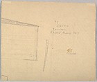 Project for Mesoamerican Style Arch with Grotesques and Horns (recto); Sketch for a set design (verso), Salvador Alarma Tastás (Spanish, Barcelona 1870–1941), Graphite on tan paper