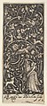 Vertical Panel with a Man and Woman, Hans Janssen  Dutch, Blackwork and engraving