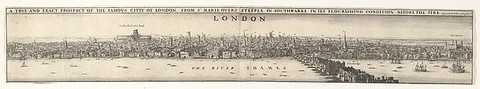 Prospects of London Before and After the Great Fire, Wenceslaus Hollar (Bohemian, Prague 1607–1677 London), Etching; second state of five