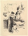 La Flambée, Plate 5 from "La Cuisine", Edouard Vuillard French, Lithograph; second state of two