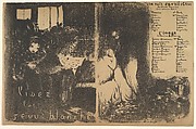 Program for L’Œuvre theater, February 1894 (Lisez la Revue Blanche / Une Nuit d’Avril à Ceos; L’Image), Edouard Vuillard  French, Lithograph; second state of two