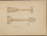 Two Designs for Hinges, Edgar Gilstrap Simpson British, Graphite and gouache