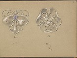 Two SIlver Jewelry Designs, Edgar Gilstrap Simpson (British, 1867–1945 (presumed)), Graphite and gouache