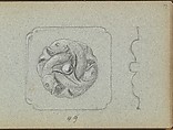 Design for a Bell Push with Fish Motif, Edgar Gilstrap Simpson British, Graphite and gouache