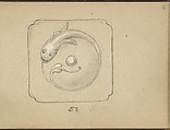 Design for a Bell Push with a Fish Motif, Edgar Gilstrap Simpson (British, 1867–1945 (presumed)), Graphite and gouache