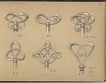 Six Designs for Key Grips, Edgar Gilstrap Simpson British, Graphite and gouache