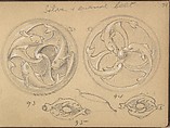 Two Variants of a Round Ornament with Fish Motifs., Edgar Gilstrap Simpson (British, 1867–1945 (presumed)), Graphite and gouache