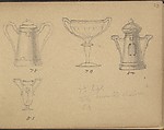 Four Designs for Drinking Vessels, Edgar Gilstrap Simpson British, Graphite