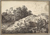 Landscape with a Brook and Farm Buildings, Ferdinand Kobell  German, Pen and brown ink; framing line in pen and brown ink, by the artist;