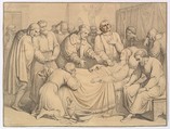 The Death of Raphael, Johannes Riepenhausen  German, Pen and black and brown ink; framing lines in graphite and brush and gray wash