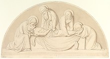 The Entombment, Philipp Veit  German, Pen and brown ink, brown wash, over graphite