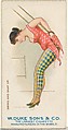 Swing and Snap Up, from the Gymnastic Exercises series (N77) for Duke brand cigarettes, W. Duke, Sons & Co. American, Commercial color lithograph