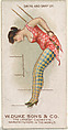 Swing and Snap Up, from the Gymnastic Exercises series (N77) for Duke brand cigarettes, W. Duke, Sons & Co. American, Commercial color lithograph