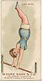 Giant Swing, from the Gymnastic Exercises series (N77) for Duke brand cigarettes, W. Duke, Sons & Co. American, Commercial color lithograph