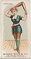 Indian Clubs, from the Gymnastic Exercises series (N77) for Duke brand cigarettes, W. Duke, Sons & Co. American, Commercial color lithograph
