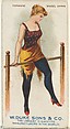 Forward Wheel Swing, from the Gymnastic Exercises series (N77) for Duke brand cigarettes, W. Duke, Sons & Co. American, Commercial color lithograph
