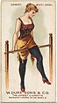 Forward Wheel Swing, from the Gymnastic Exercises series (N77) for Duke brand cigarettes, W. Duke, Sons & Co.  American, Commercial color lithograph