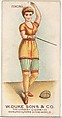 Fencing, from the Gymnastic Exercises series (N77) for Duke brand cigarettes, W. Duke, Sons & Co. American, Commercial color lithograph