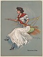 Yachting Girl, from the series "Hamilton King Girls" (T7, Type 6, Sports Girls), issued by Turkish Trophies Cigarettes, Hamilton King  American, Commercial color lithograph