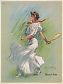 Tennis Girl, from the series "Hamilton King Girls" (T7, Type 6, Sports Girls), issued by Turkish Trophies Cigarettes, Hamilton King  American, Commercial color lithograph
